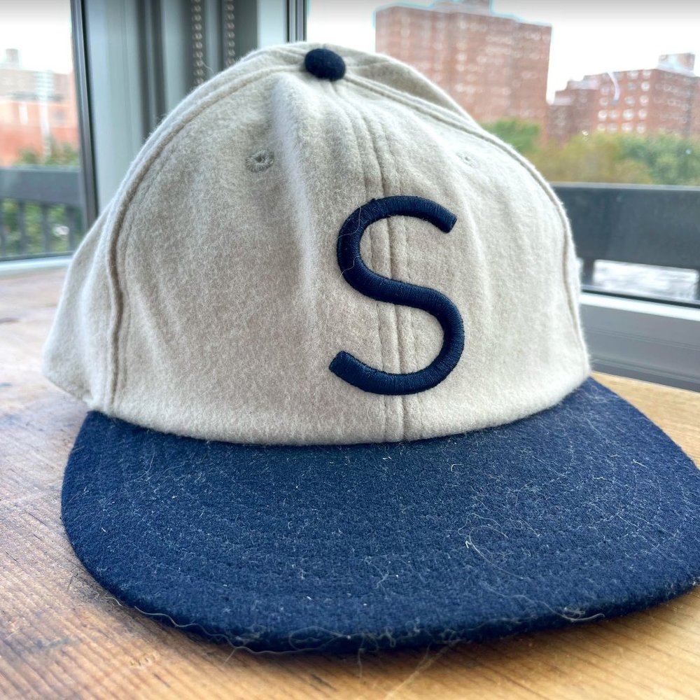 Saturdays NYC fitted wool flat brim "S" logo hat